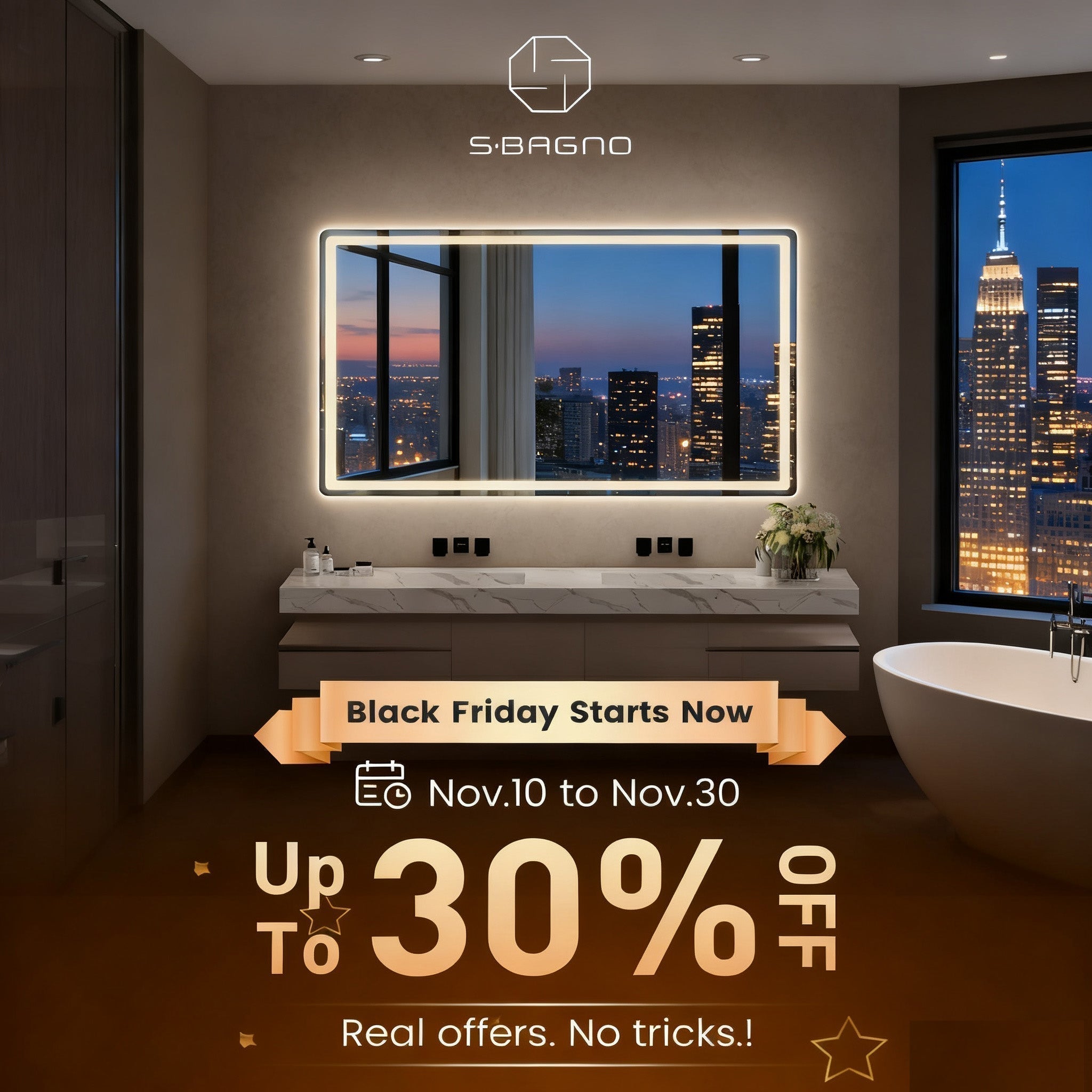 Absolutely Must-See for Black Friday and Cyber Monday!  Your Guide to Saving on LED Bathroom Mirrors: