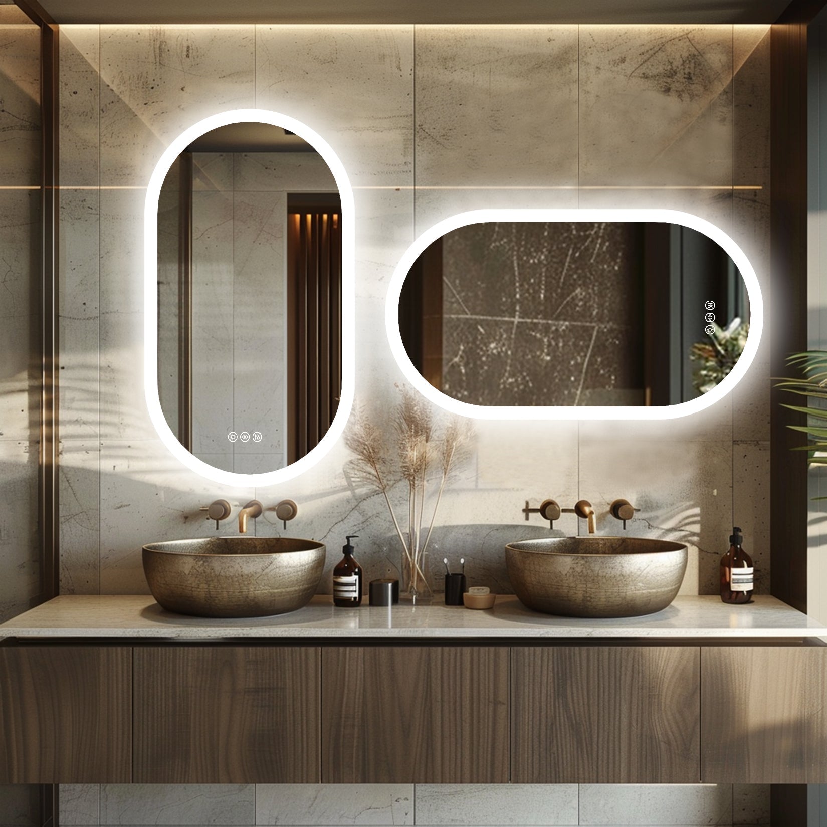S'BAGNO 24'' x 35.2'' Oval Led Bathroom Mirror