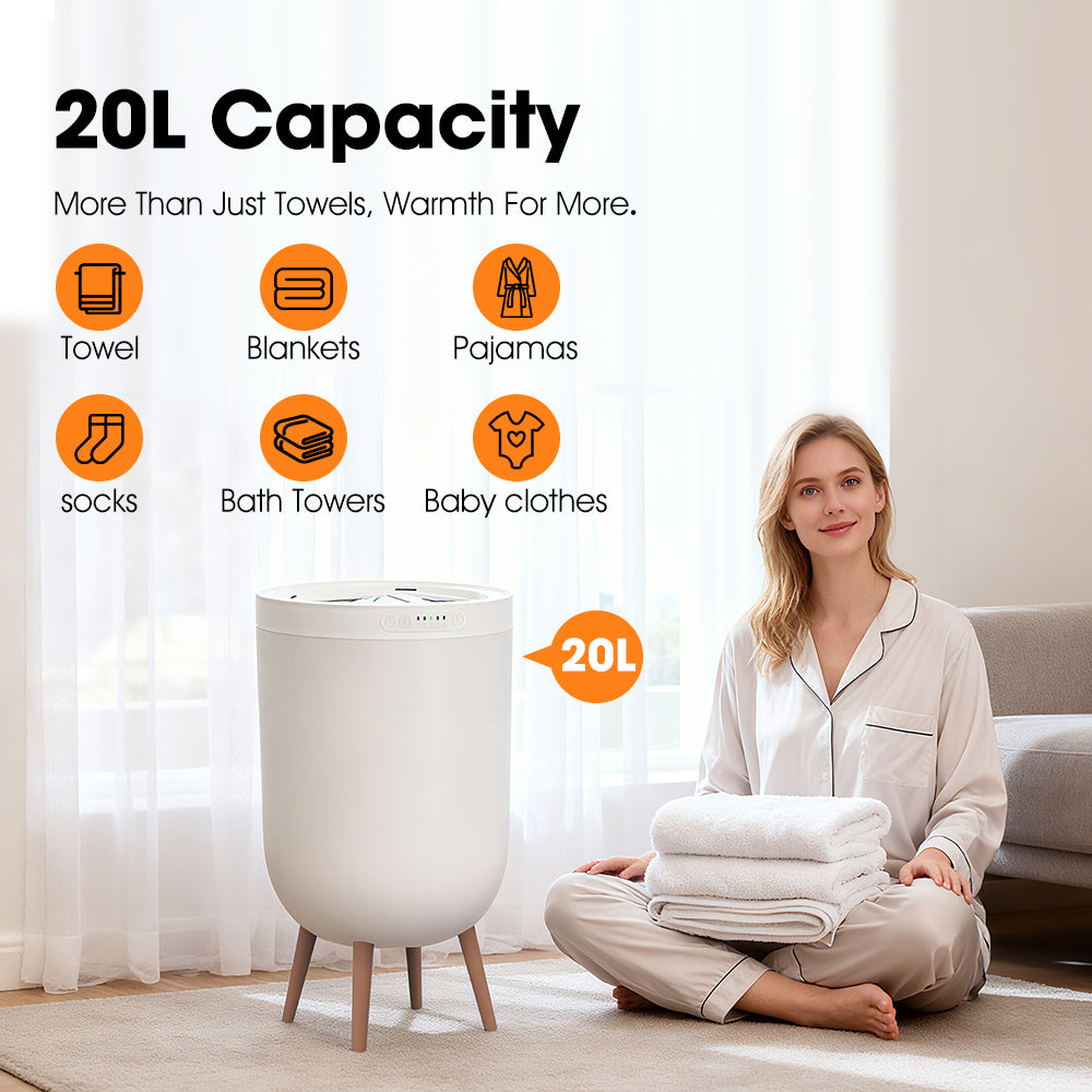 S'bagno Heated Towel Warmers for Bathroom - 20L Large Towel Warmer Bucket