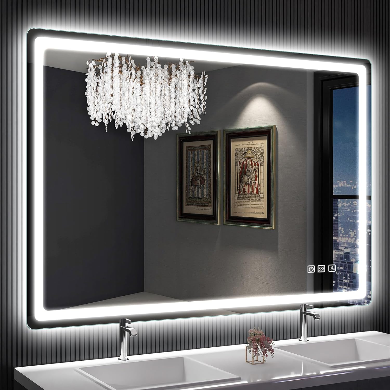 S'BAGNO 28x40 LED-Bathroom-Mirror-with-Bluetooth