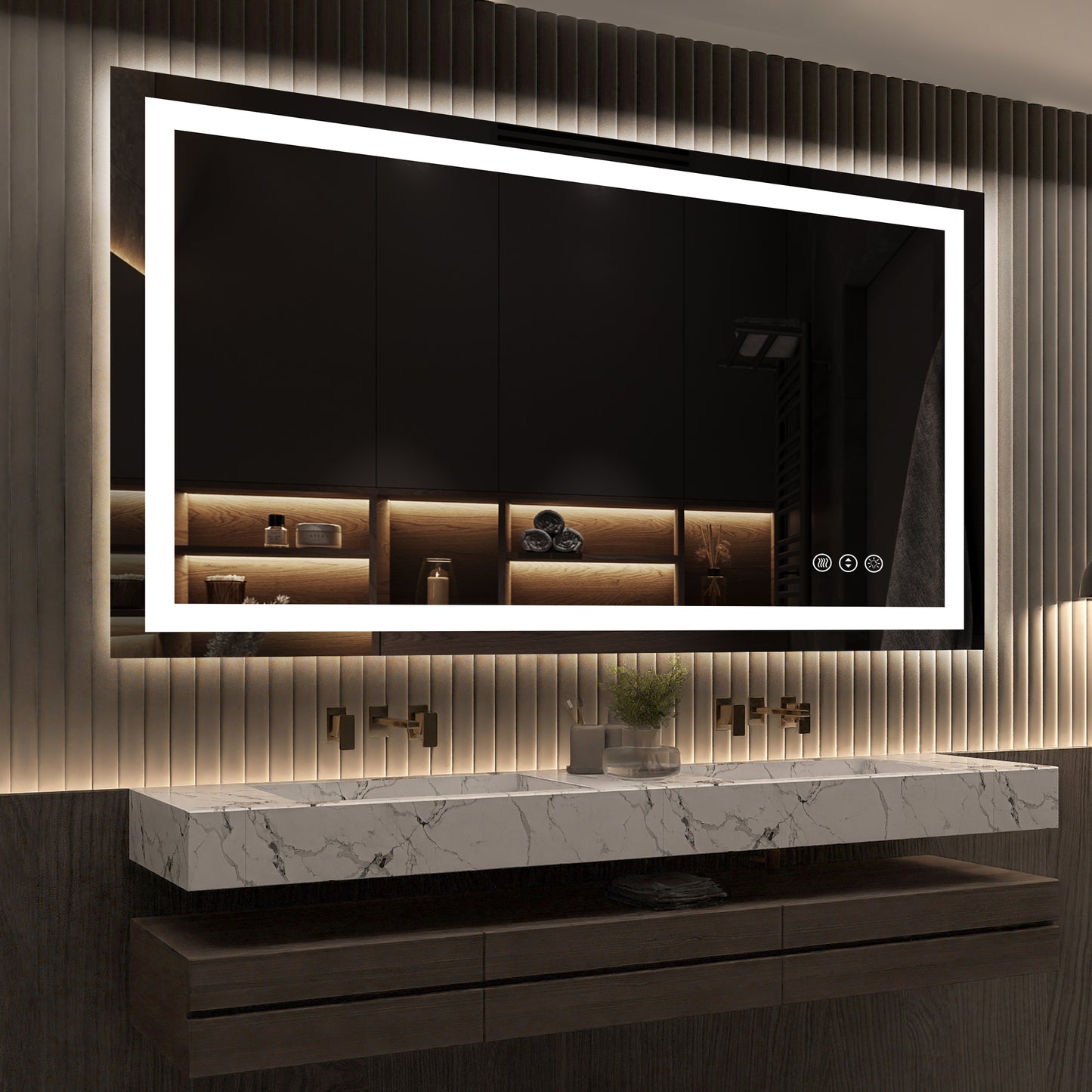 SBAGNO 24x36 Inches Led Bathroom Mirror Made of Tempered Glass